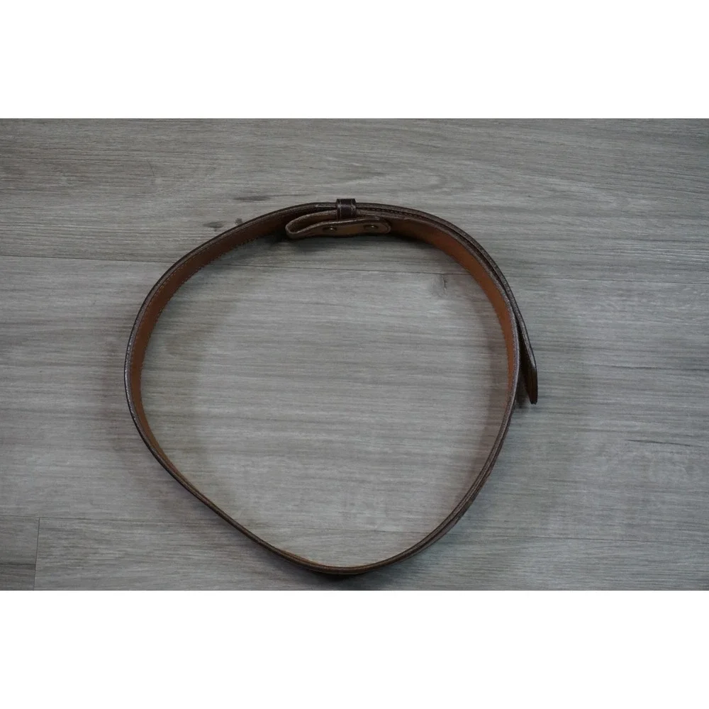 Vintage Yoakum Texas Tooled Custom Floral Leather Belt Brown Tan Western Cowboy